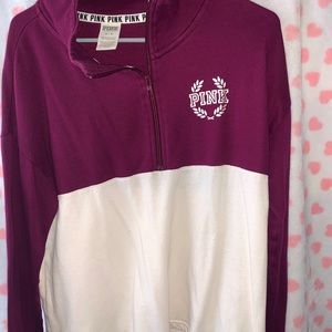 PINK maroon quarter zip